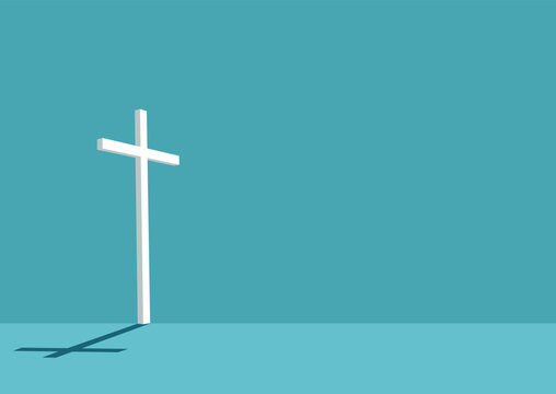 Easter background with a minimal religious cross design 