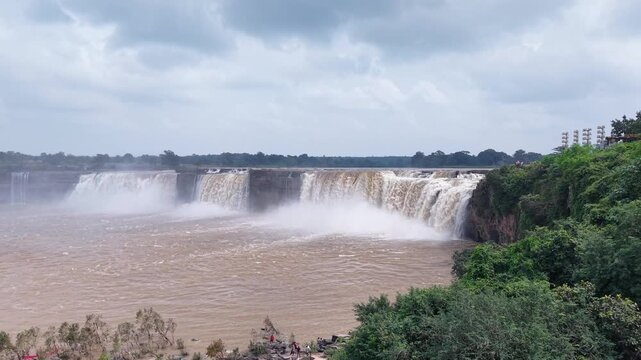 Aerial View of Chitrakote Waterfalls Chhattisgarh India