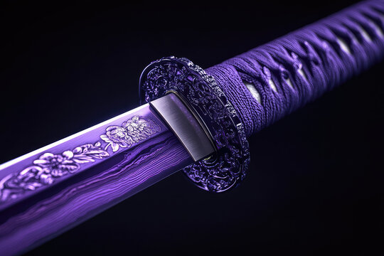  samurai sword on a black background