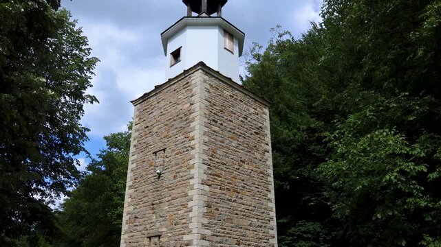 Bell tower in Etar near Gabrovo , Bulgaria, 4k video