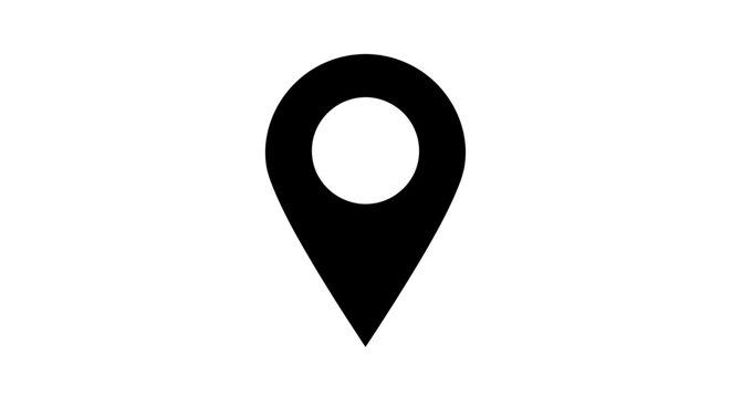 Black Location Pin Icon Symbol.