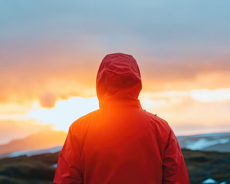 man in the sunset