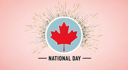 Obraz premium Canada national day celebration emblem with maple leaf