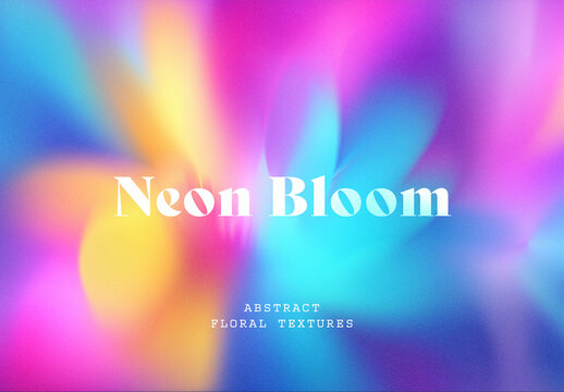 Neon Bloom With Floral Textures