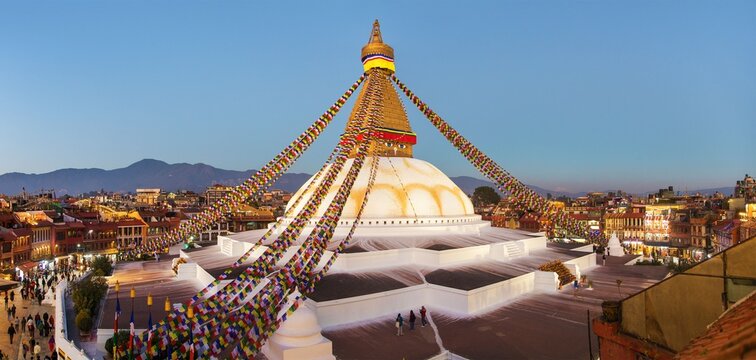 Boudhanath stupa evening Kathmandu Nepal