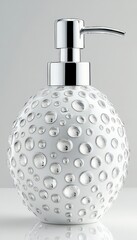 Obraz premium Elegant Textured Soap Dispenser, Modern Bathroom Accessory for Cleanliness and Stylish Decor