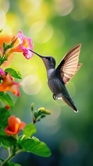 Obraz premium Hummingbird hummingbird flower beak.