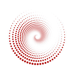 Abstract Red Halftone Spiral Dot Pattern Vector for Modern Graphic Design