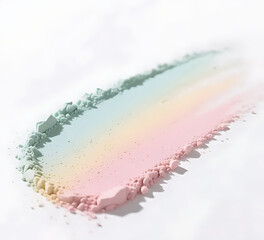 Soft blended pastel powder gradient on white surface
