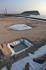 Fototapeta premium Bagnoli - Particolare delle opere di riqualificazione della colmata