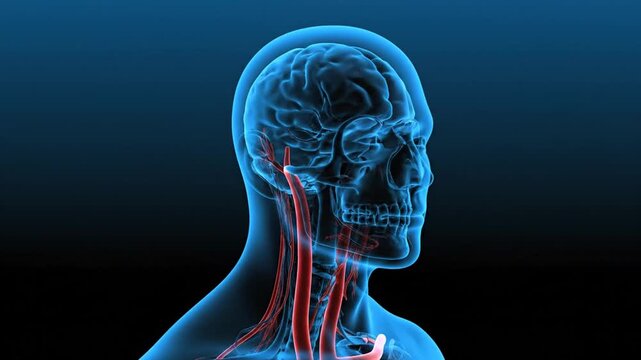 Human head circulatory system.