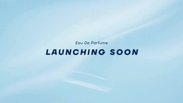 Luxury Eau De Parfume Launching Soon Video with Elegant Blue Silk Fabric