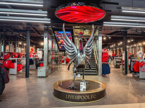 The Liverpool Fanshop, at Anfield. Liverpool, UK.