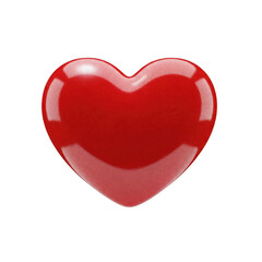 Fototapeta premium Red heart png Glossy love cutout Shiny symbol png Volumetric shape cutout Romantic icon png Smooth element cutout Vibrant form png Classic isolated transparent background image