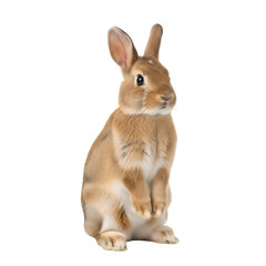 Obraz premium Adorable rabbit in soft focus with warm pastel colors on isolated white background for pet advertising