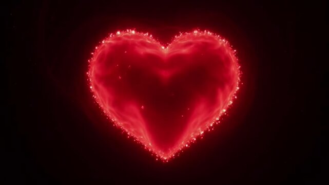 Glowing red heart animation