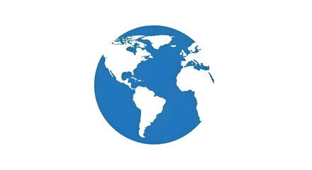 Fototapeta premium Minimalist Blue Earth Globe Icon Illustration.