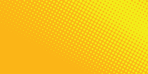 Yellow Halftone Dotted Gradient Background With Retro Comic Texture. vector illustation eps10 © skylar