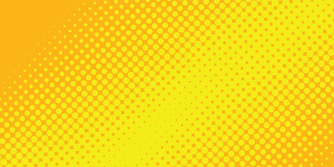 Yellow Halftone Dotted Gradient Background With Retro Comic Texture. vector illustation eps10 © skylar