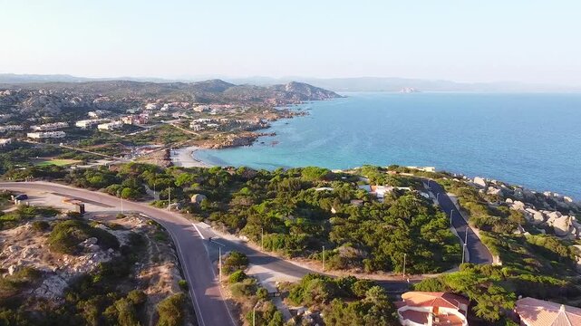 Aerial view of Capo Testa peninsula, in northern Sardinia, Italy