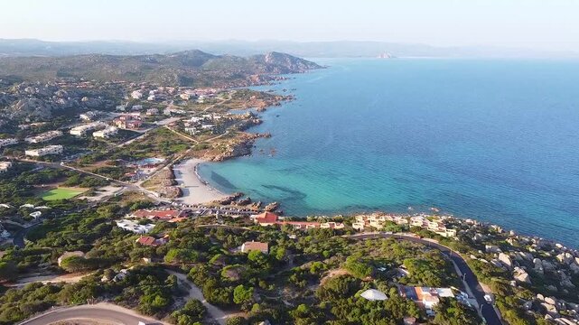 Aerial view of Capo Testa peninsula, in northern Sardinia, Italy