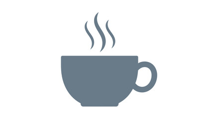 Obraz premium Gray Coffee Cup with Rising Steam.