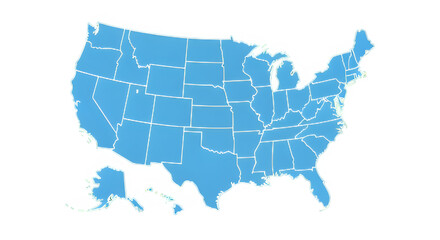 Obraz premium Map of the United States Blue silhouette.