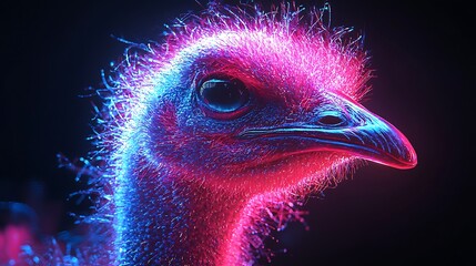 Neon Ostrich Glowing Creature High
