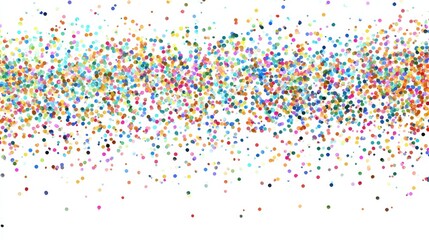 Colorful confetti falling isolated on white background