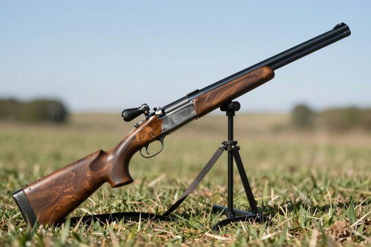 Shotgun on Shooting Rest, Ready for Action