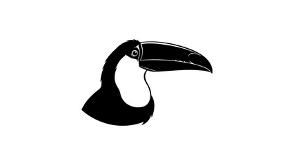 Fototapeta premium Minimalist toucan silhouette artwork isolated on clean white background