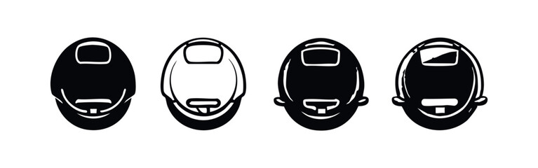 Electric Unicycle (EUC) Top View Icons Set - Personal Urban Mobility Concept © liubomir118809