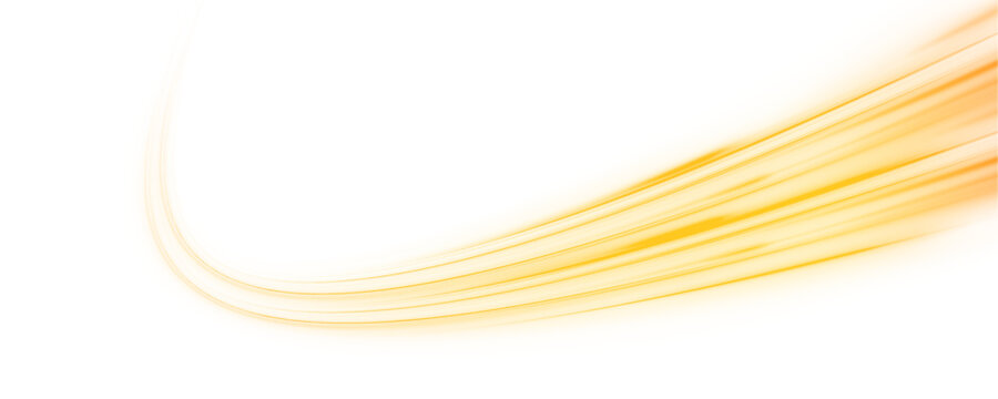 Neon laser motion lines ripple along city road, highway traffic. Yellow, orange light trail forms futuristic energy, guiding speed and motion in a smooth flowing wave. Vector png Illustration.