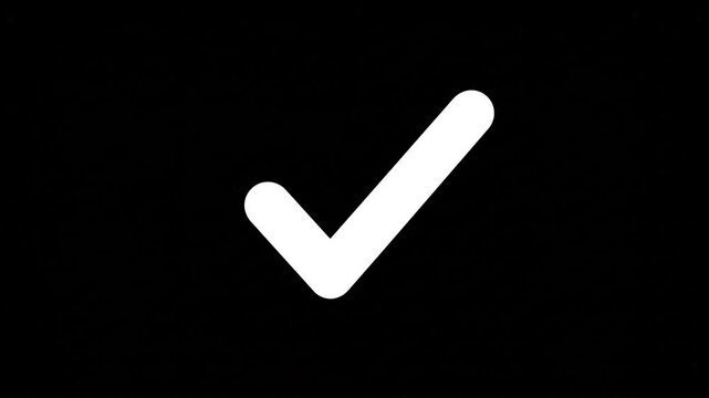 check mark on black background
