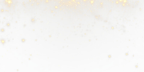 Fototapeta premium Gold sparkle dust particles overlay with glowing glitter trail and magical stardust wave isolated on transparent background for festive design elements