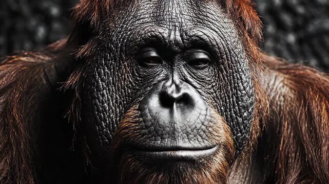 Orangutan Face Portrait