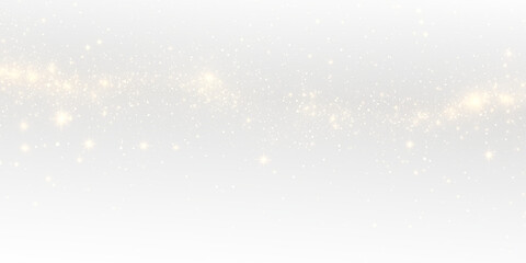 Fototapeta premium Gold glitter particle overlay PNG with glowing sparkle dust isolated on transparent background for festive celebration graphics