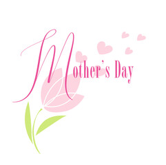 Illustration for Mother's Day with a flower