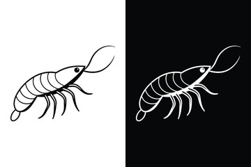 Obraz premium Krill vector icon graphic isolated sketch illustration on white background.