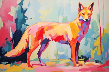 Fototapeta premium Fox painting animal mammal.
