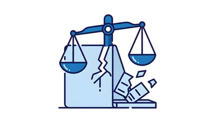 A 3d illustration of the gold scales of justice balancing money and law to represent a legal business concept of financial equality