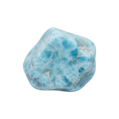 Obraz premium Smooth Blue Gemstone with Unique White Wavy Patterns