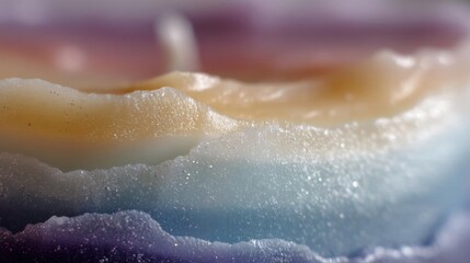 Fototapeta premium Close-up of a candle. the candle is lit and the flame is visible. the background is blurred, but it appears to be a rainbow-colored surface.