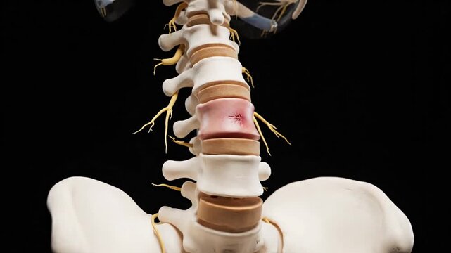 Lumbar spine injury.