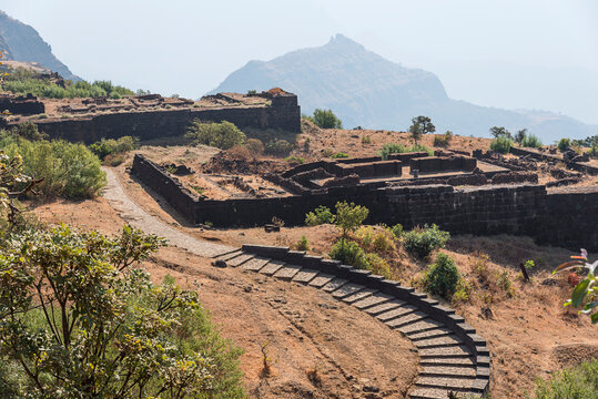 Raigad Fort, The most important fort and capital of Chatrapati Shivaji Maharaj dynasty, one of the strongest fortresses on the Deccan Plateau, Constructed between 1656 to 1674 under Maratha Empire, Ma