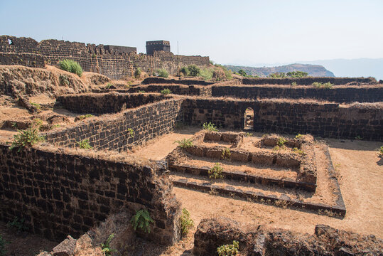 Raigad Fort, The most important fort and capital of Chatrapati Shivaji Maharaj dynasty, one of the strongest fortresses on the Deccan Plateau, Constructed between 1656 to 1674 under Maratha Empire, Ma