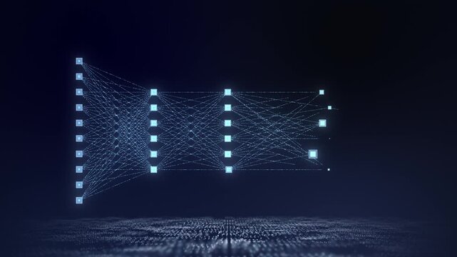 Abstract Futuristic AI Neural Network Building Up in Cyberspace 4K