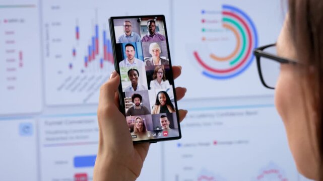 Financial Analyst Leads Virtual Meeting, Discussing Reports