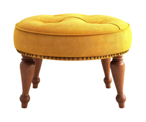 Upholstered Stool - Comfortable Upholstered Stool for Adding Extra Seating and Style to Living Rooms, Bedrooms, and Entryways Isolated on White Background