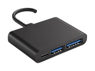 USB Charger Hub Isolated on White Background - Multi-Port USB Charging Station